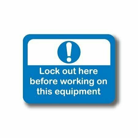 ERGOMAT 36in x 27in RECTANGLE SIGNS - Lock Out Here Before Working On Equipment DSV-SIGN 972 #2029 -UEN